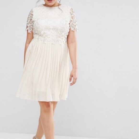 little mistress premium lace pleated midi dress